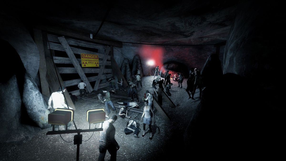 A screenshot of zombies from the Back to School mod for Left 4 Dead 2. 