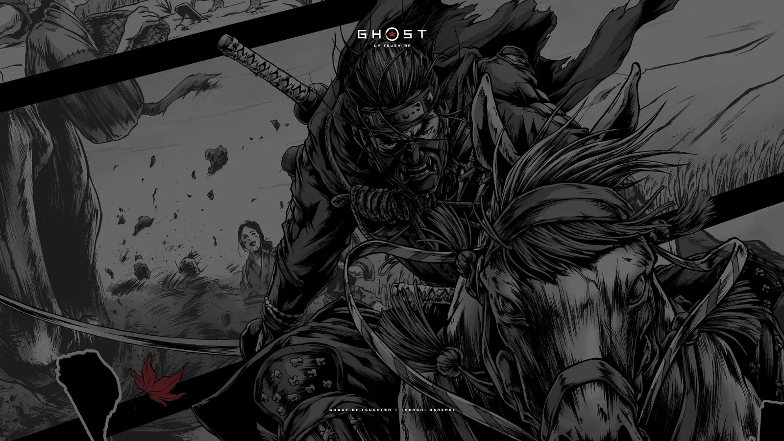 Ghost of Tsushima manga wallpaper by Takashi Okazaki