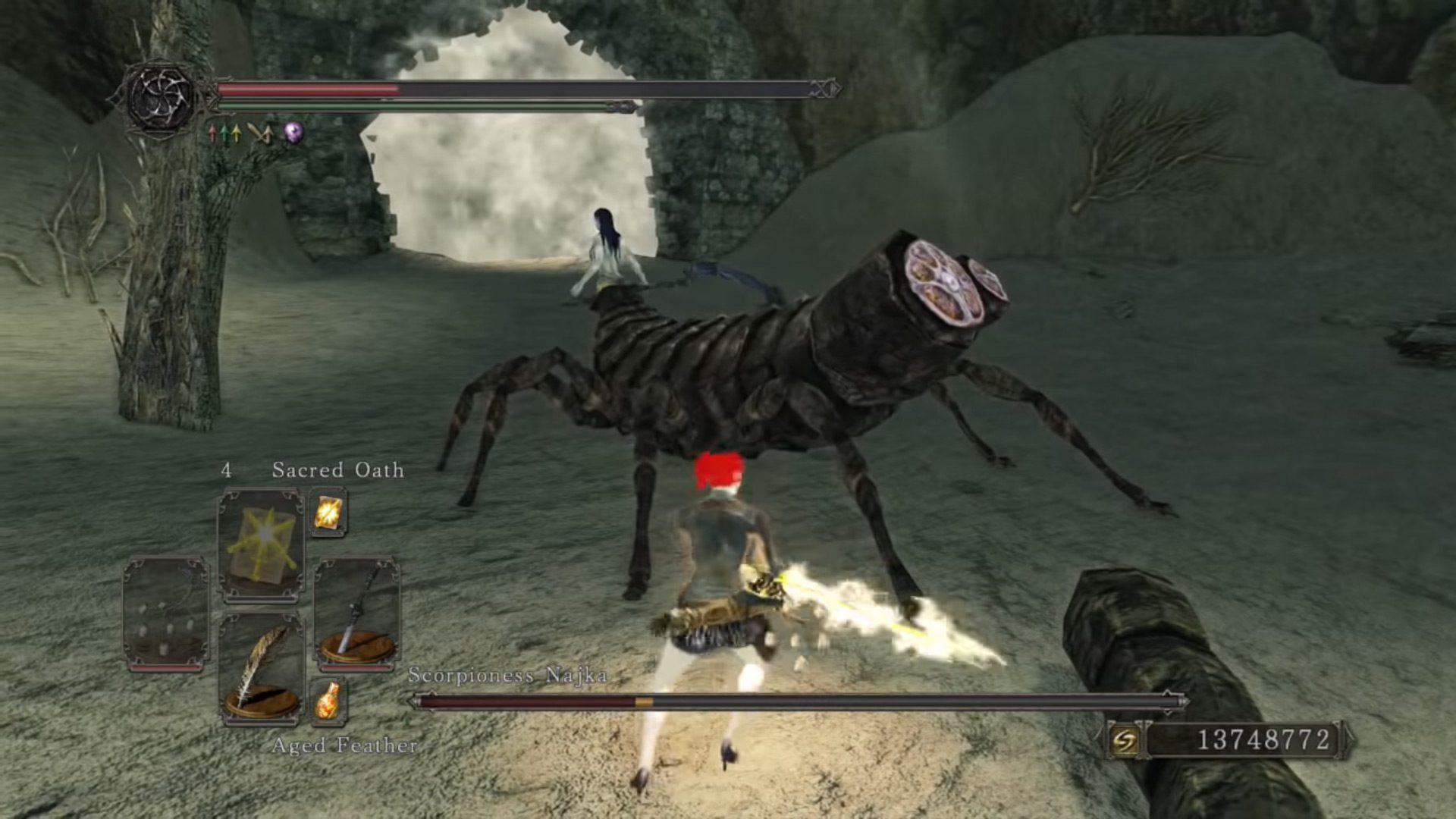 Cutting off a Najka's stinger in Dark Souls II