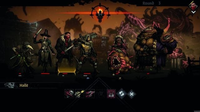 Battling hellish creatures in Darkest Dungeon II