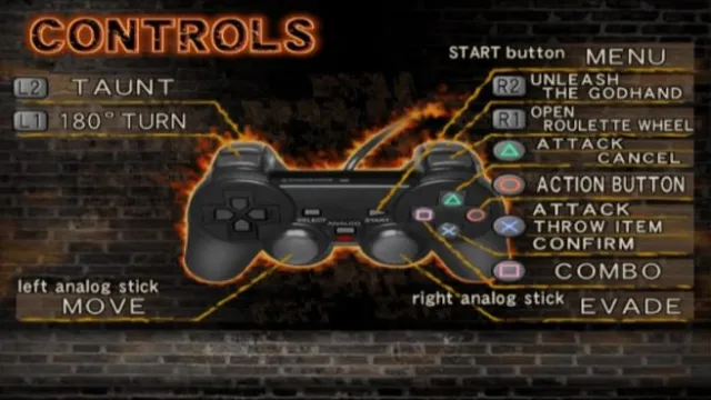 God Hand's controller layout