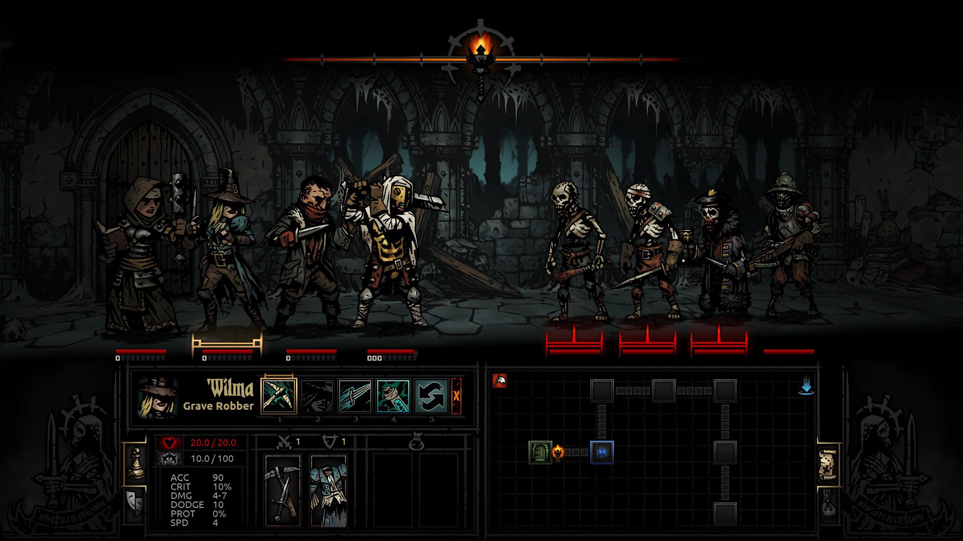 Darkest Dungeon battle screenshot