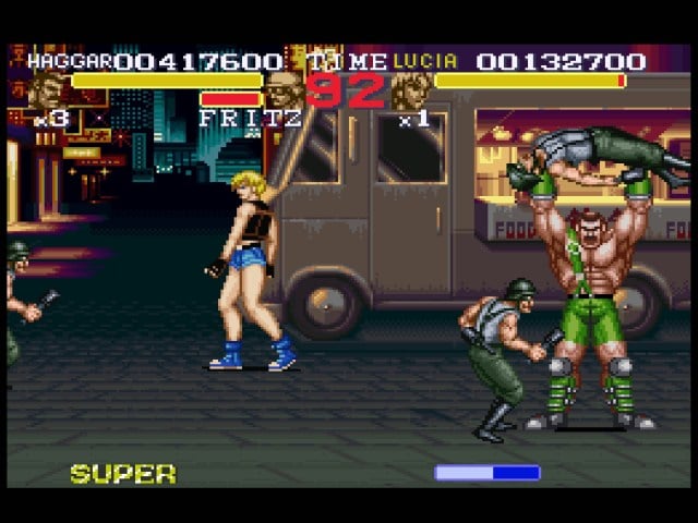 Final Fight 3 Haggar Beating Nazis