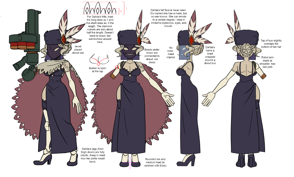 skullgirls black dahlia model sheet 1