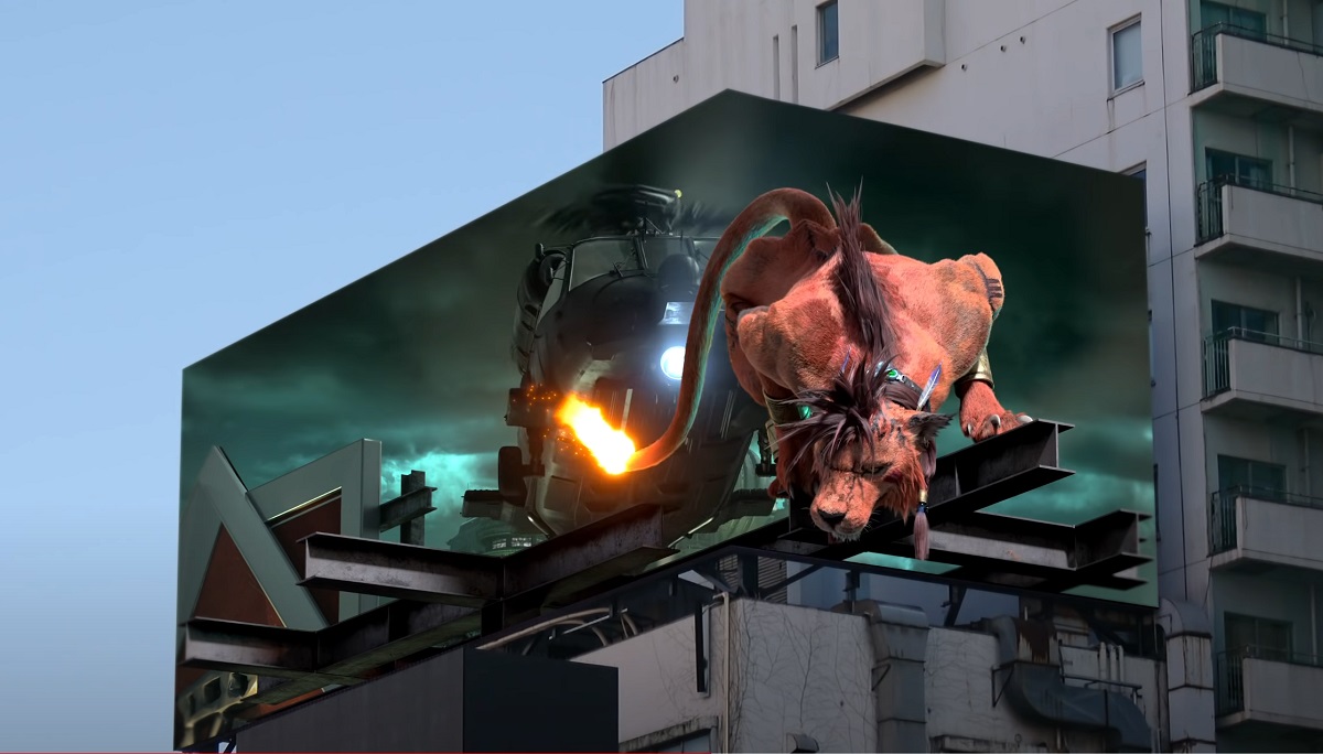 final fantasy vii red xiii 3d billboard tokyo