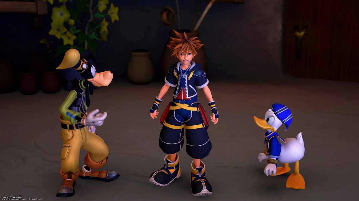 Sora, Donald, and Goofy in KH series