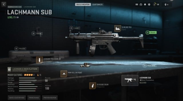 mp5 loadout screen in modern warfare 2