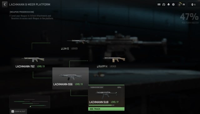 MP5 weapon evolution screen