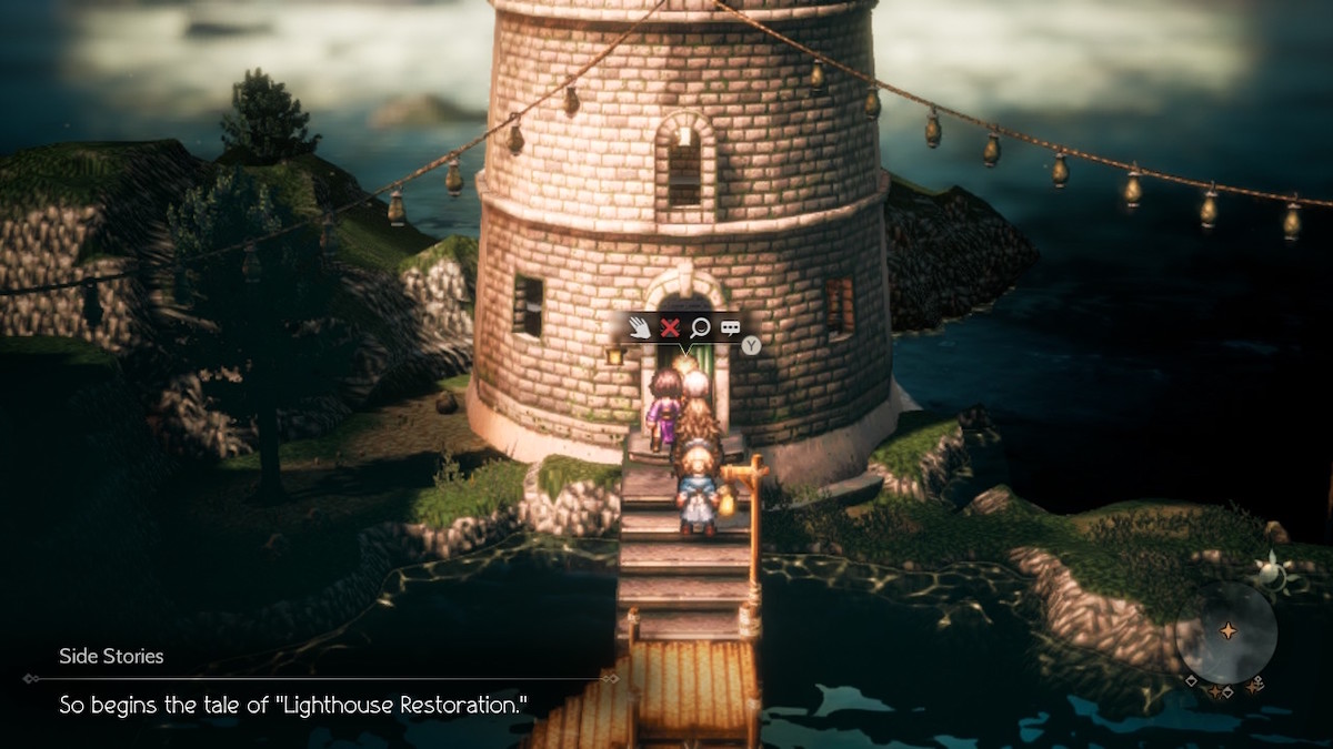 octopath traveler 2 lighthouse restoration quest start