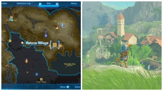 Hateno Village in Tears of the Kingdom location