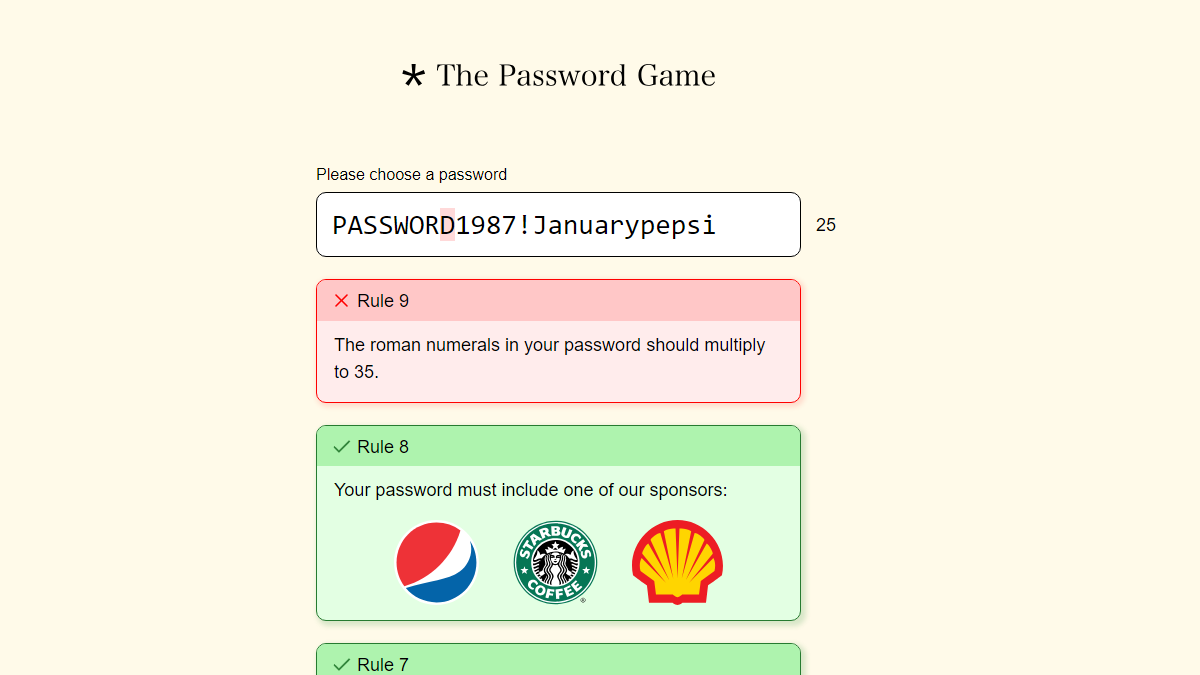 The Password Game Screenshot 2