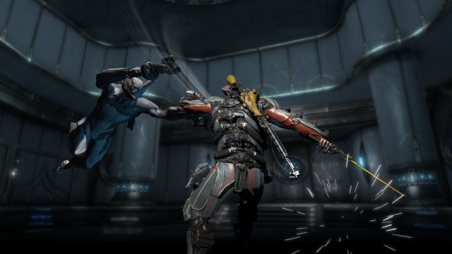 Combat in Warframe.