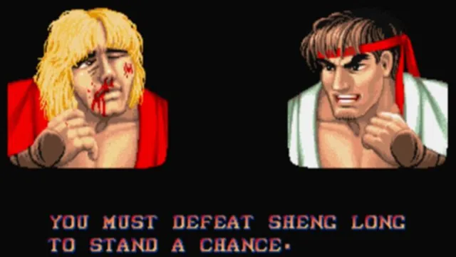 Ryu's winning screen on SFII