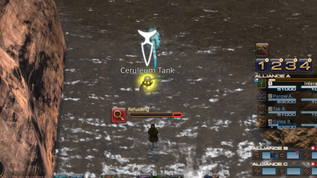 A Ceruleum Tank in the FFXIV PvP map, Hidden Gorge