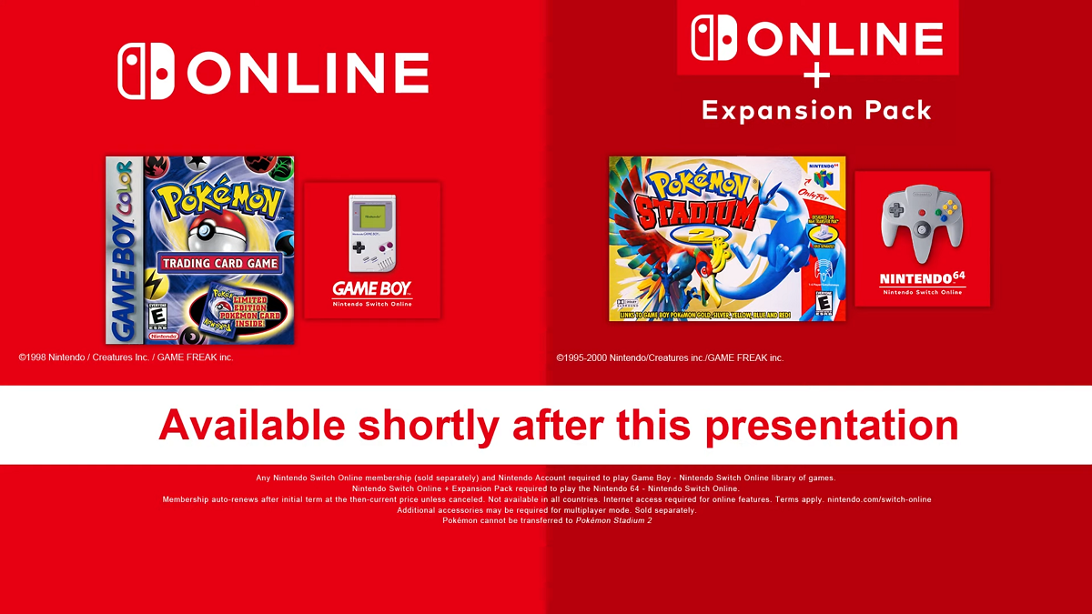 Pokemon TCG and Pokemon Stadium coming to Nintendo Switch Online