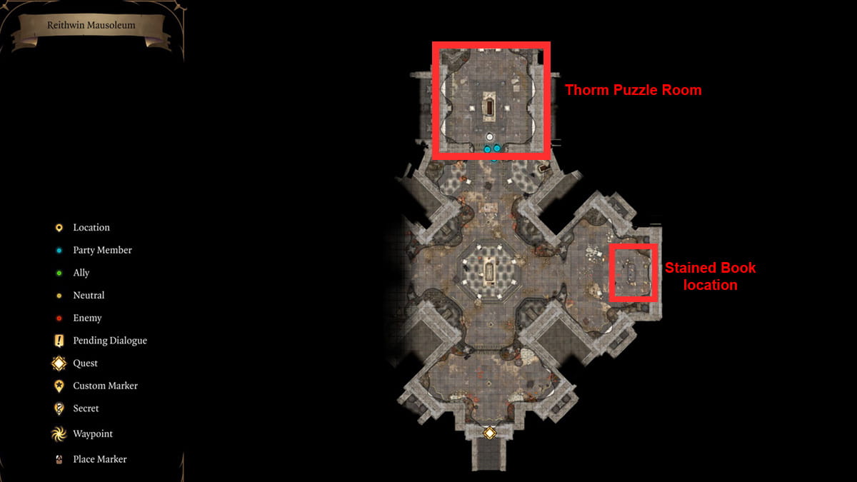 Baldur's Gate 3 Thorm Mausoleum map