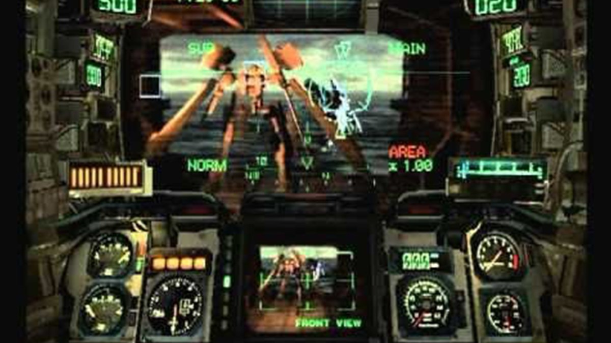 The cockpit view in Steel Battalion