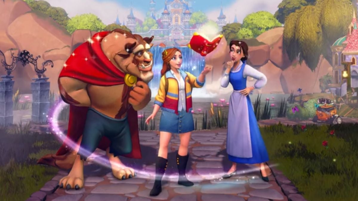 Beast and Belle in Disney Dreamlight Valley