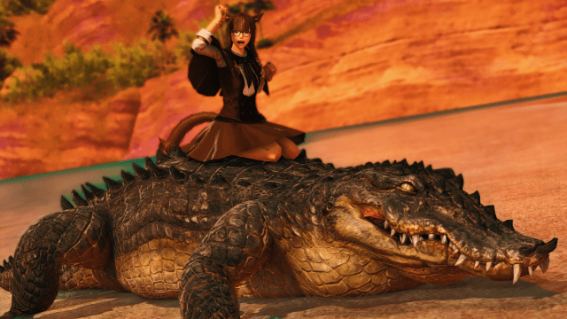 The Island Alligator mount in FFXIV