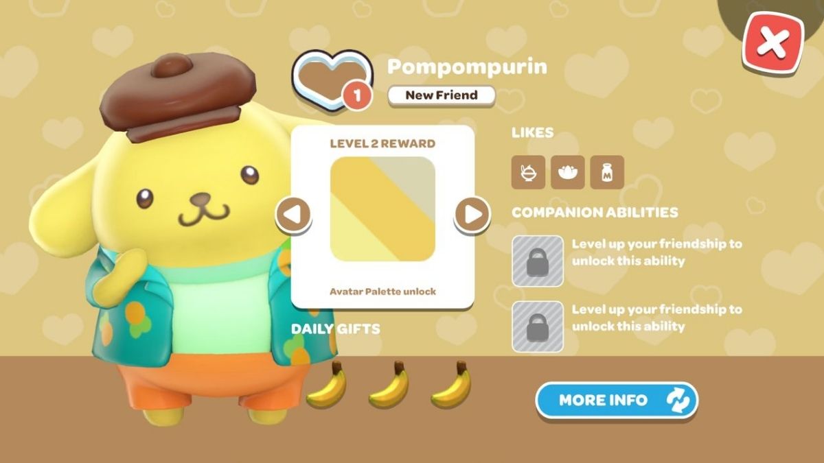 Pompompurin Friendship level