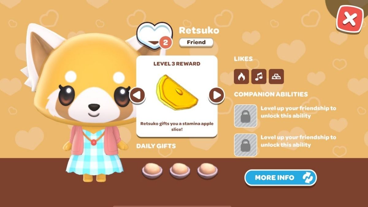 Retsuko Friendship level