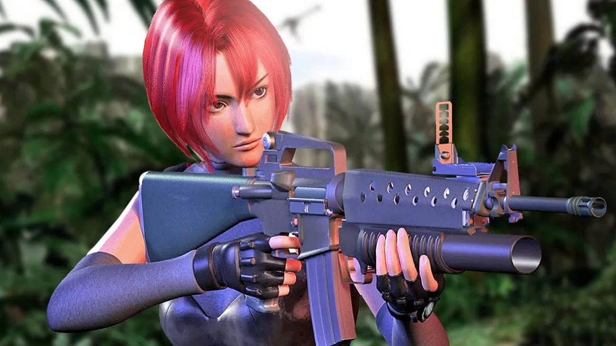 Dino Crisis 2: Regina firing a gun off-screen.