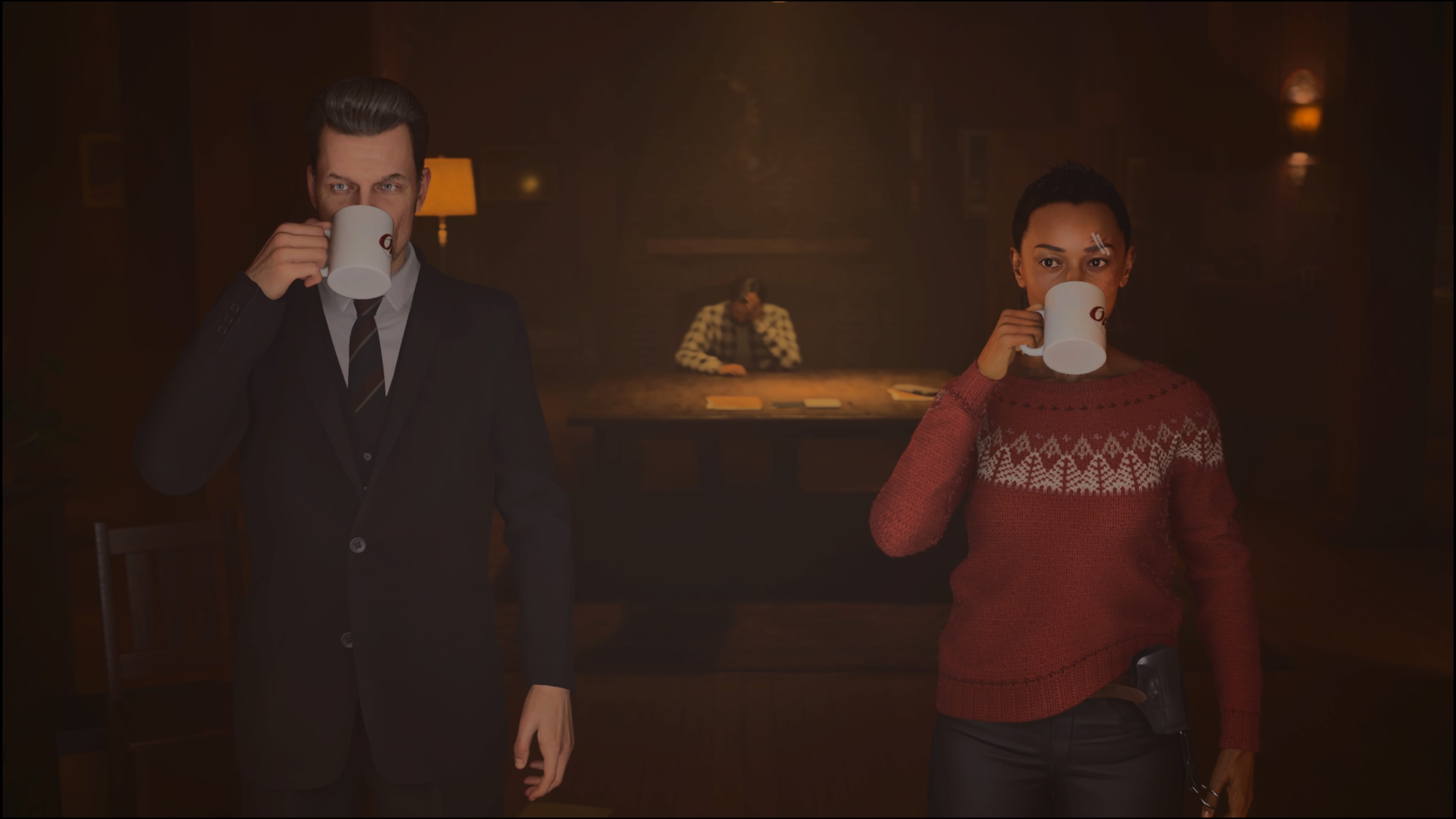 Alex Casey and Saga Anderson in Alan Wake 2.