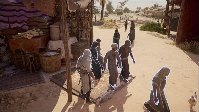 Basim blending in in Assassin's Creed Mirage.