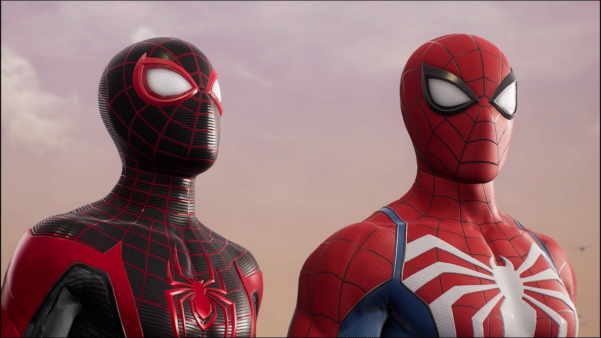 Miles Morales and Peter Parker in Spider-Man 2.