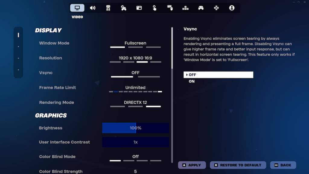 Fortnite performance mode settings