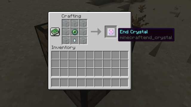 Minecraft End Crystal crafting recipe