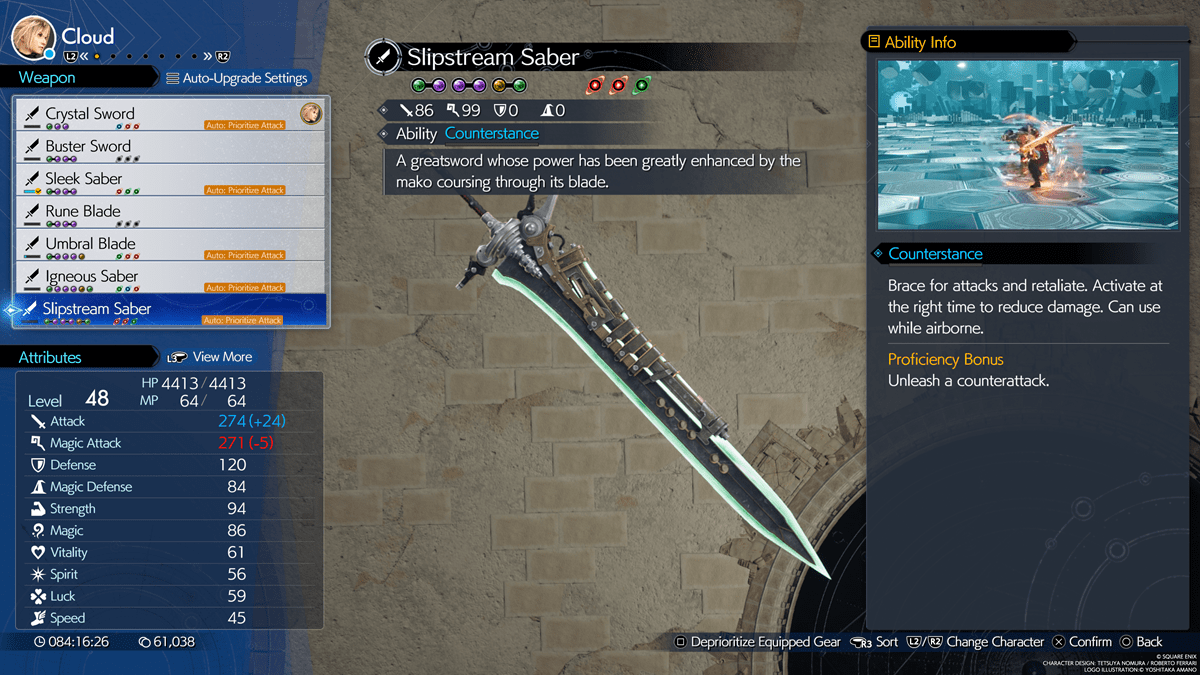 FF7 Rebirth Cloud Weapon Slipstream Saber