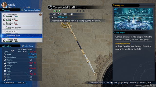 FF7 Rebirth Aerith Weapon Ceremonial Staff