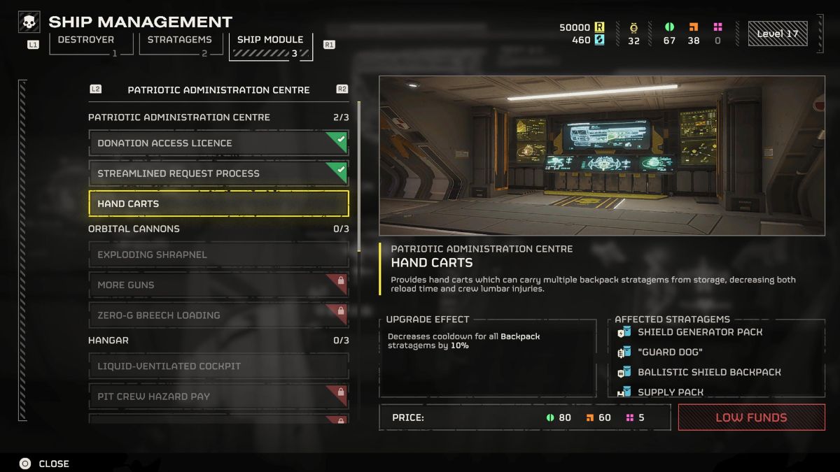 ship management upgrades in helldivers 2