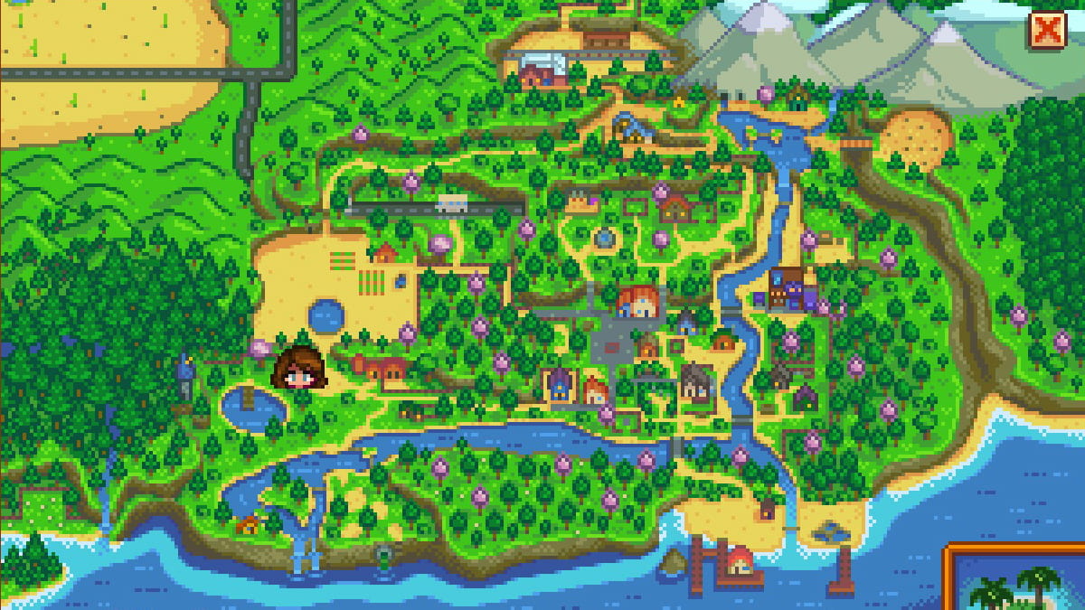 Stardew Valley big tree map location