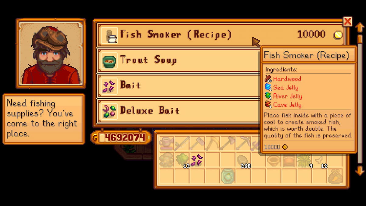 Stardew Valley smoker recipe