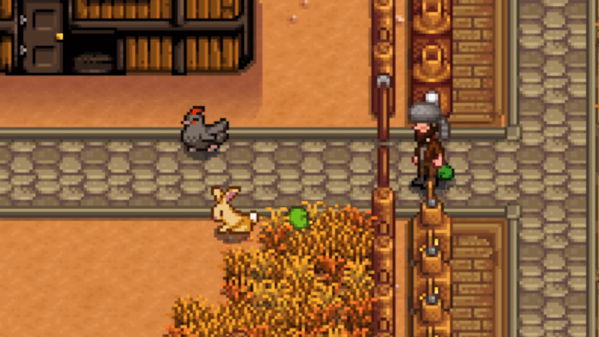 A Void Chicken in Stardew Valley