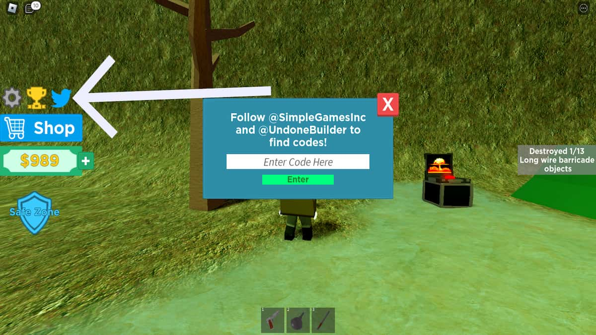 How to redeem codes in War Simulator.