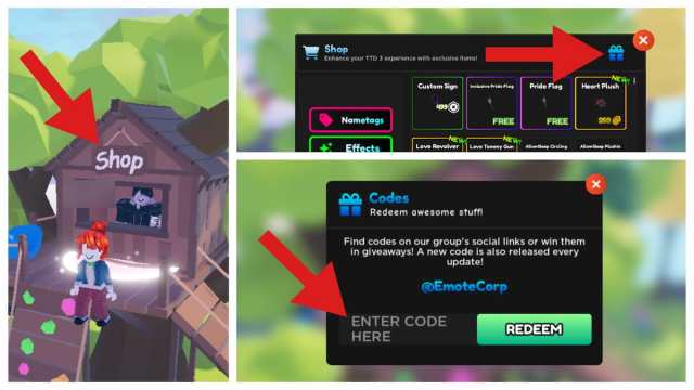 How to redeem codes in TTD 3