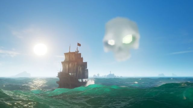 skull cloud in sea of thieves