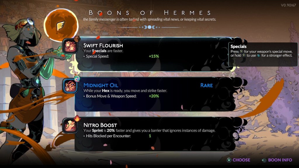 Hades 2 Boon Elements and best Infusions - Hermes boon elements