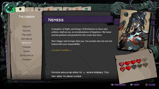 Hades 2 Relationships guide - Gifts, Crossroads upgrades, and possible romance options - nemesis hearts