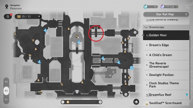 Honkai Star Rail Golden Hour second floor map