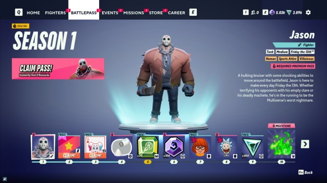 MultiVersus season 1 battle pass Jason reward