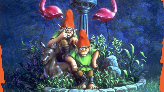 The cover art for the Goosebumps book Revenge of the Lawn Gnomes