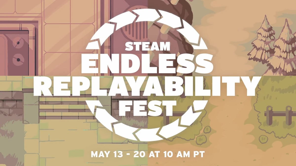 Steam Replayability Fest logo and date on a warm, autumnal background.