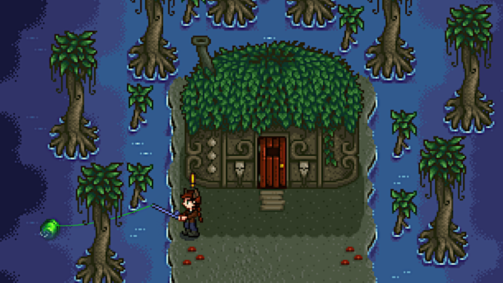 Fishing in the Witch's Swamp in Stardew Valley