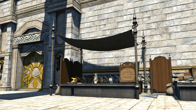 The booth where Khloe can be found for Wondrous Tails in Final Fantasy XIV