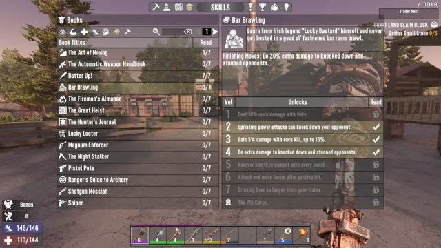 7 days to die bar brawling book perks