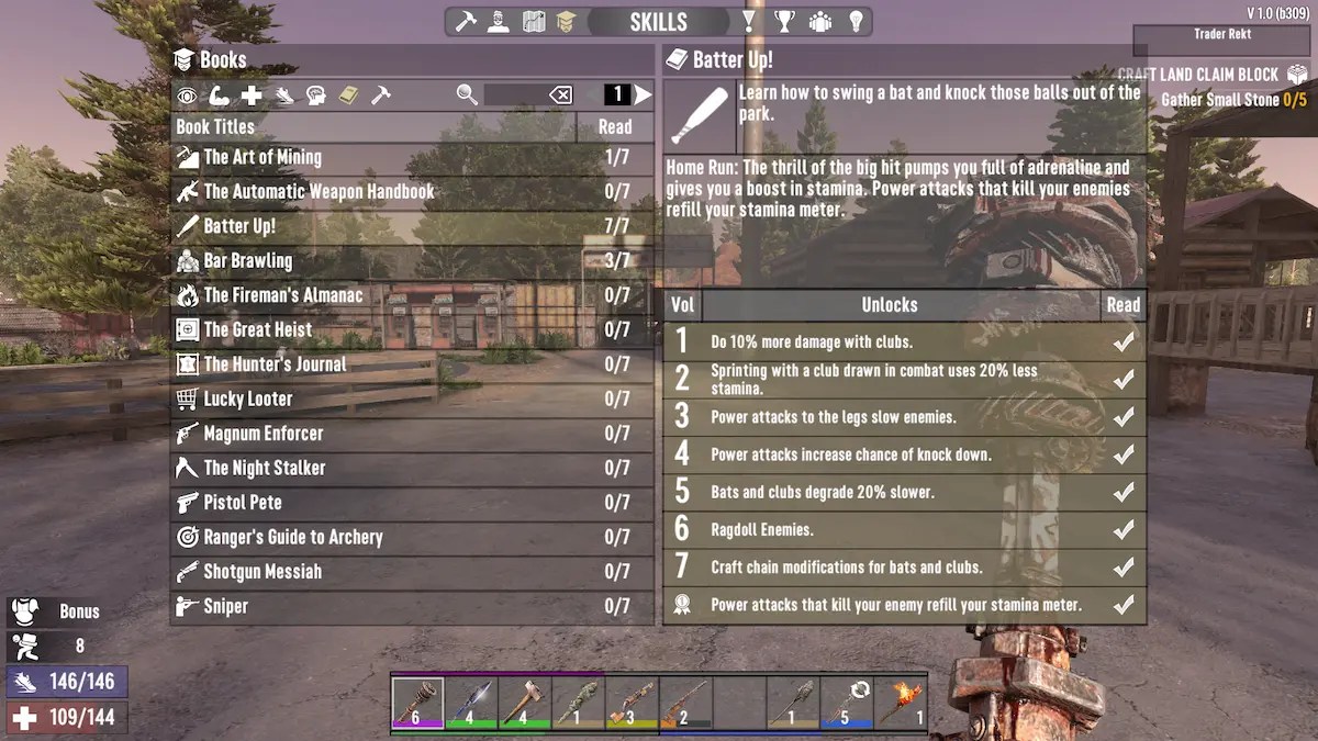 7 days to die batter up book perks